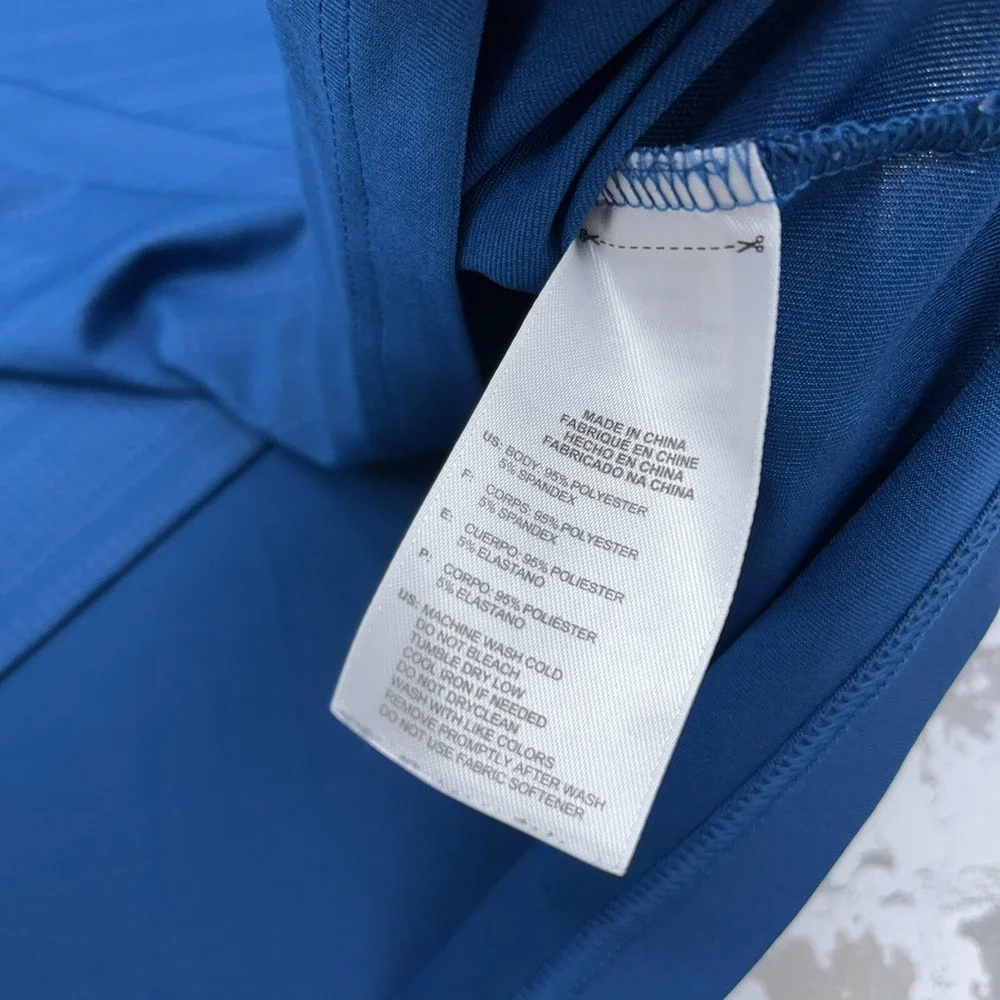 Adidas Polo Shirt Men XL Blue Performance‎ Pure Motion Clima Cool Golf Spotted